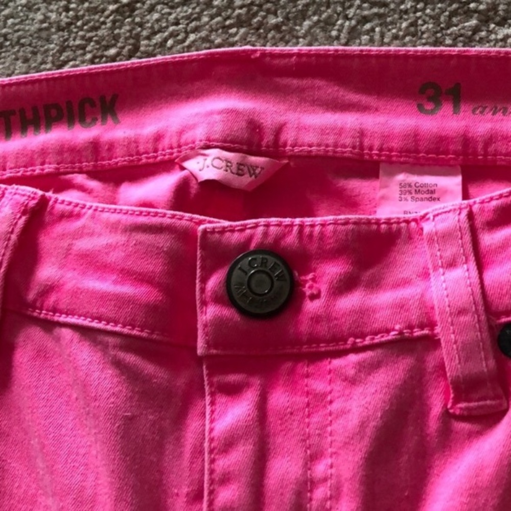 Pink J Crew ankle jeans with ankle zippers - Picture 2 of 3